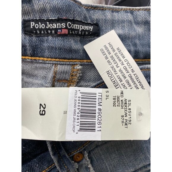 RALPH LAUREN POLO Jeans COMPANY CROP CUFFED DISTRESS SIZE 29 NWT - Picture 4 of 5